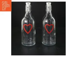 Glasflasker med hjerte fra IKEA (str. 22 cm)