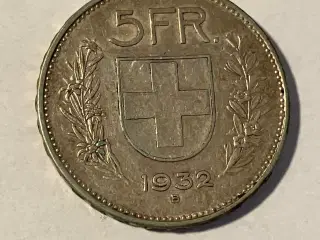 5 Francs 1932 B Switzerland