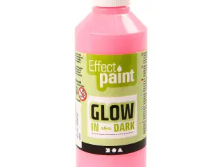 Selvlysende Maling, fluorescerende lyserød, 250ml/ 1 fl.