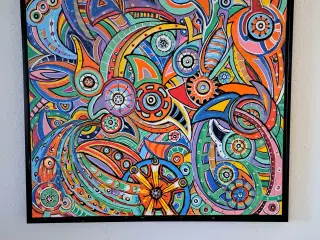 Maleri med sort ramme 80 cm×100 cm