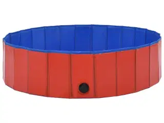 Foldbart hundebassin 120 x 30 cm PVC rød