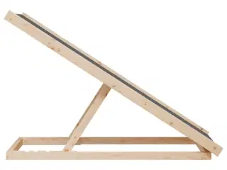 Hunderampe 100x40 cm massivt fyrretræ grå