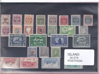 Island Samling - 26 Stk. - Postfrisk