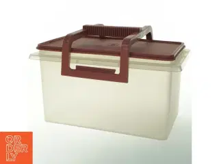Plastik opbevaringsboks med låg fra Tupperware (str. 27 x. 16 cm)