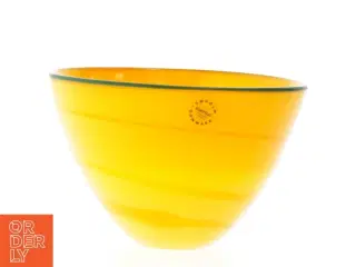 Skål i farvet glas fra Søholm (str. Ø 15,5 cm)