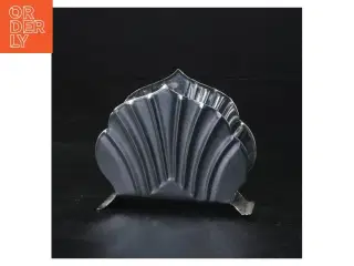 Gammel Sølvfarvet metalservietholder (str. 9 x 2 cm)