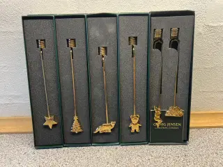 Georg Jensen lyseholdere belagt med 24 karat guld.