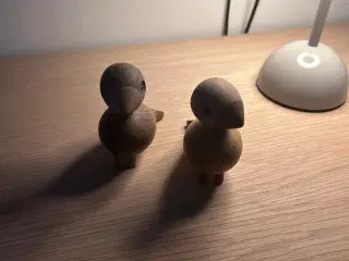 Kay Bojesen Turtelduer 9 cm, Natur/Røget Eg