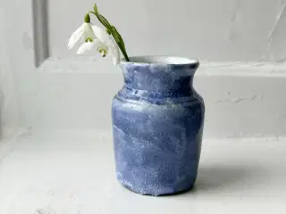 Minivase af keramik, blå, Uganda