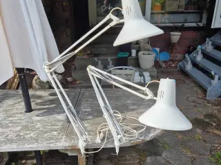 To klassiske hvide arkitektlamper
