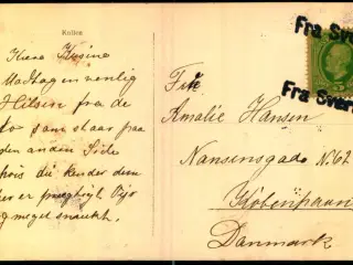 Fra Sveriege  - Postkort ? - ? -  Til København