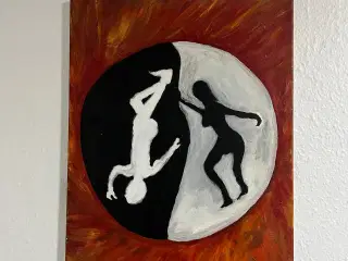 “Yin & Yang – dansen mellem lys og mørke” maleri