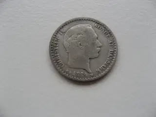 Flot/Pæn delfin sølv 10 øre 1884, en af de svære