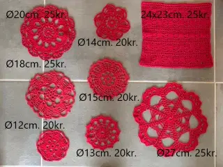 Flakoner - hjemmehæklede i bomuld - ubrugte/nye