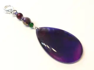 Charms, agat, lilla, vedhæng