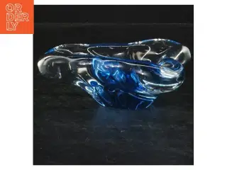 Blåt glas kunstværk (str. 13,5 cm)