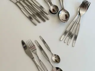 Retro stålbestik, 6 personer