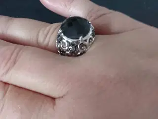 Sølvring med Sort Onyx