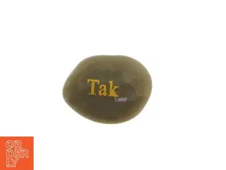 Dekorativ sten med indgraveret tak (str. 4,5 x 3,5 cm)