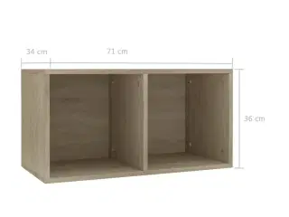 Opbevaringsreol til lp'er 71x34x36 cm konstrueret træ sonoma-eg