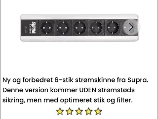 Supra strømskinne med strømfilter