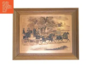 Indrammet tryk af hestevogn (str. 32x25 cm)