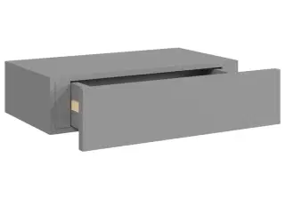 Væghylder med skuffer 2 stk. 40x23,5x10 cm MDF grå