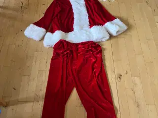 Julemands kostume  med hår og skæg