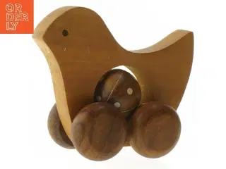 Træ legetøjsfugl med hjul (str. 13x15x7 cm)