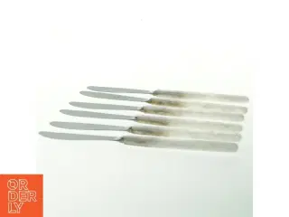 Sæt af Sheffield smørknive med Perlemorskaft (str. 22 cm. 6 styk)