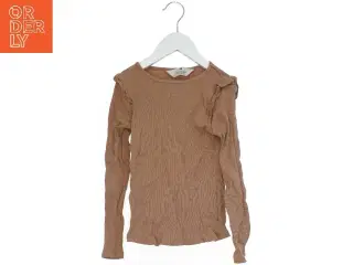 Langærmet ribbet bluse fra H&M (str. 128)