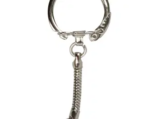 Nøglering med kæde, L: 6 cm, diam. 2,3 cm, 25stk./ 1 pk.