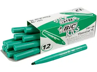 BIC Visa Color Tusch, streg 3 mm, mellem grøn, 12stk./ 1 pk.