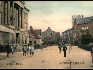 Odense - Jernbanegade - Stender 8963 - Ubrugt - Flot Kort !!