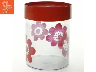 Plastik opbevaringskasse med blomsterprint (str. 18x13 cm)