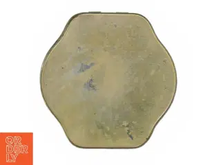 Antik Engelsk metaldåse 1920&#39;erne med blomstermotiv (str. 16,5 x 16,5 x 7 cm)
