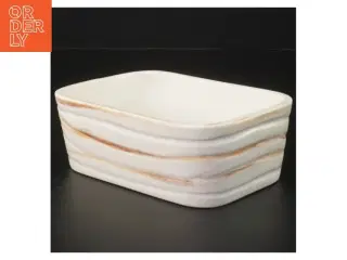 Til Kærgården/smørbar Rektangulær keramikskål fra ELPA (str. 13,5 x. 10 cm)