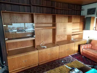 Teaktræsreol 4 sektioner,  GRATIS 