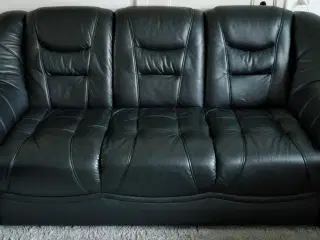 Madison 3 personers sofa i sort okselæder