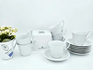 Royal Copenhagen Hvid Højhankskop & Underkop 1 sor