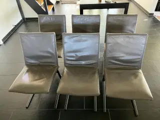 6 læder stole fra Boconcept 
