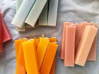 Sollys bloklys, håndlavet bivoks, pr stk Orange