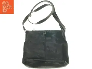 Sort skuldertaske i læder fra Adax (str. 25x30 cm)