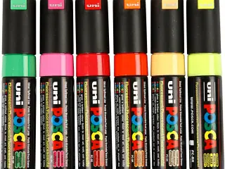 Posca Tusch, PC-8K, streg 8 mm, broad, ass. farver, 6stk./ 1 pk.