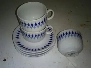 3 kopper med underkopper uden skår