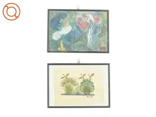 2 billeder i et trærammer (str. LB: 30 x 21,5 cm)