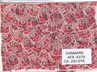 Danmark 200 stk Afa 43/78 Stemplet/ustemplet.