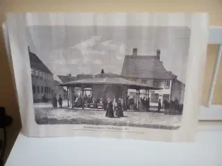 Litografi - Fisketorvet i 1867, odense