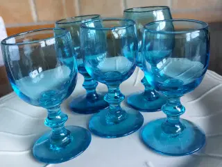 SØBLÅ LIKØRGLAS - Fyens glasværk kat. 1890