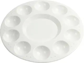 Palette, Rund palette med 11 rum, diam. 17 cm, hvid, 1 stk.